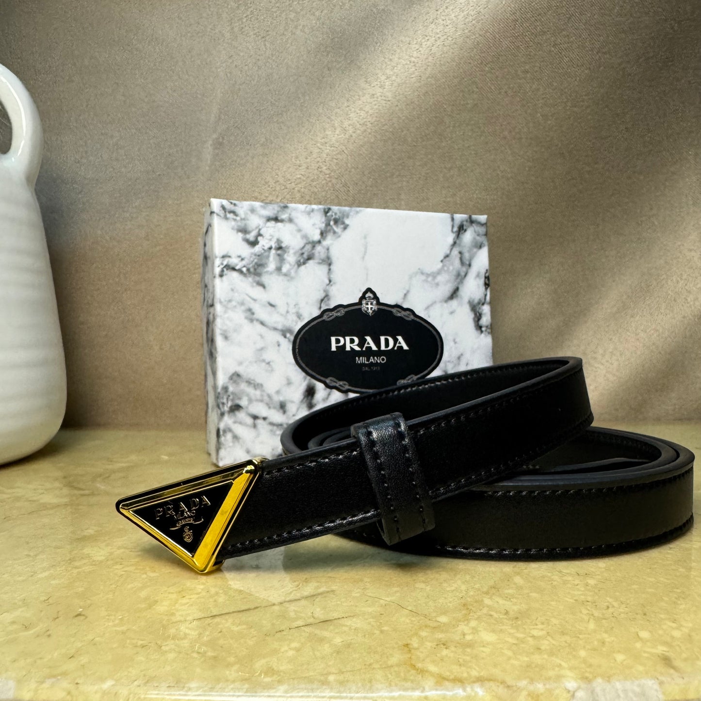 PRADA Δερμάτινη ζώνη