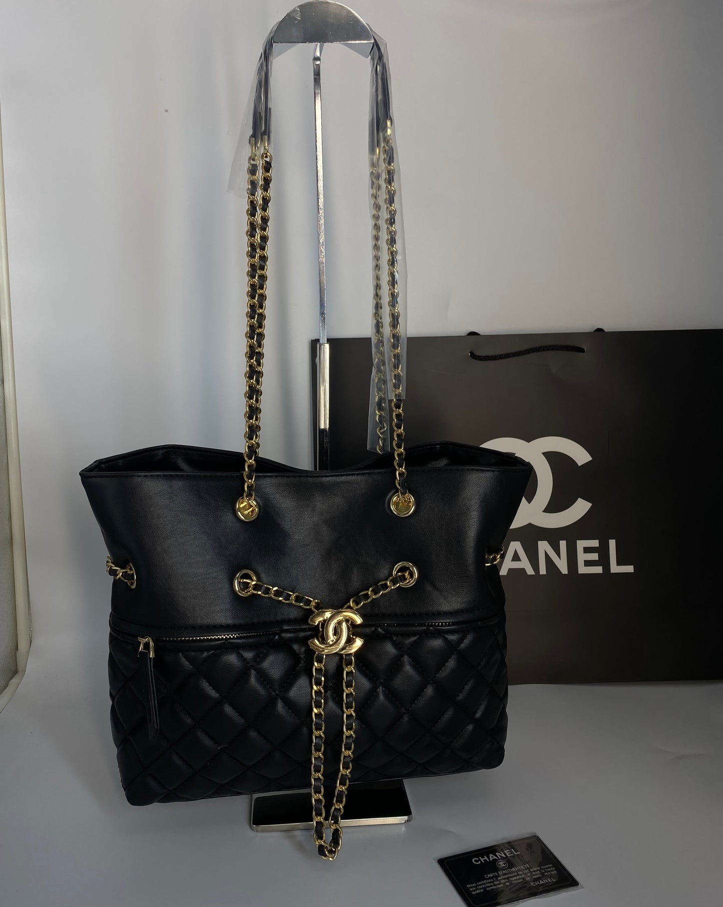 CHANEL DRAWSTRING SHOPPING block
