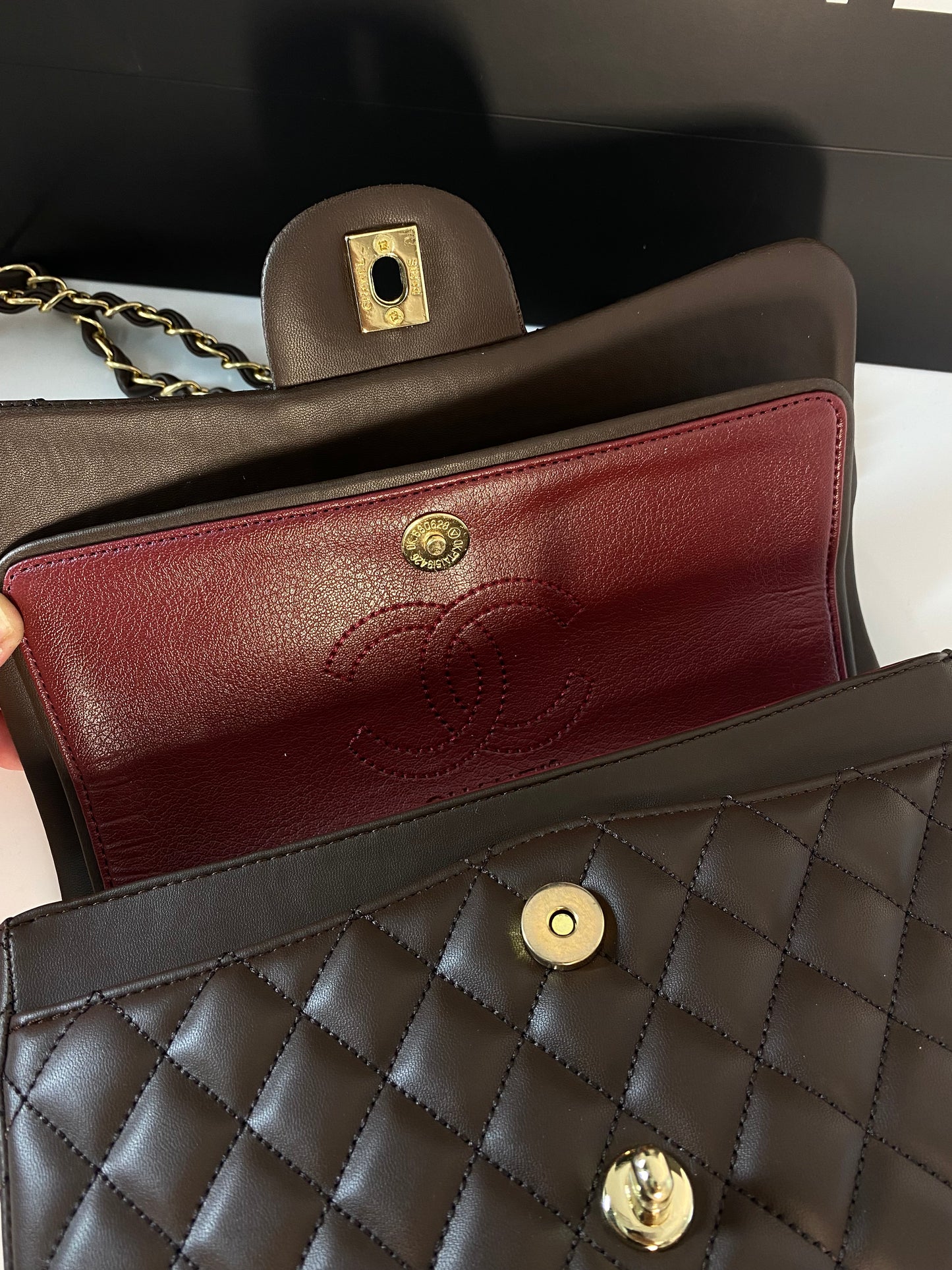 Chanel classic  flap brown
