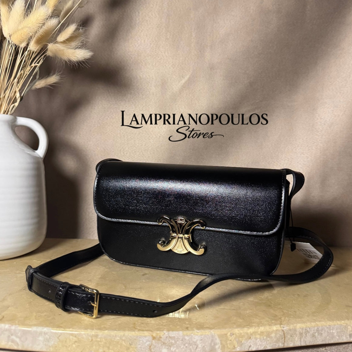 CELINE TRIOMPHE SHOLDER BAG IN SHINY