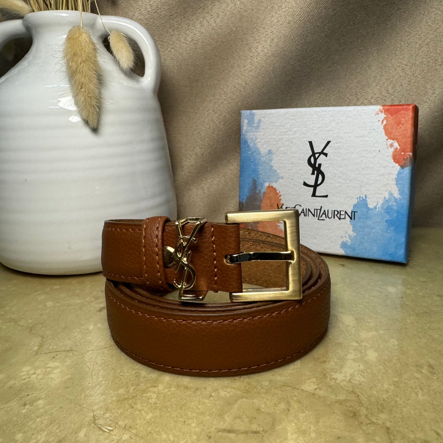 Ysl Δερμάτινη ζώνη￼