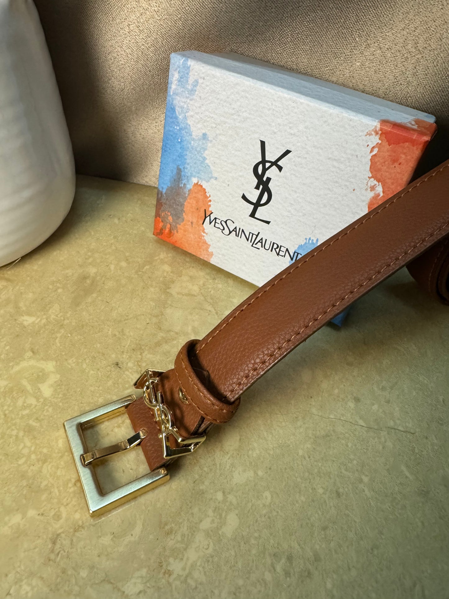 Ysl Δερμάτινη ζώνη￼