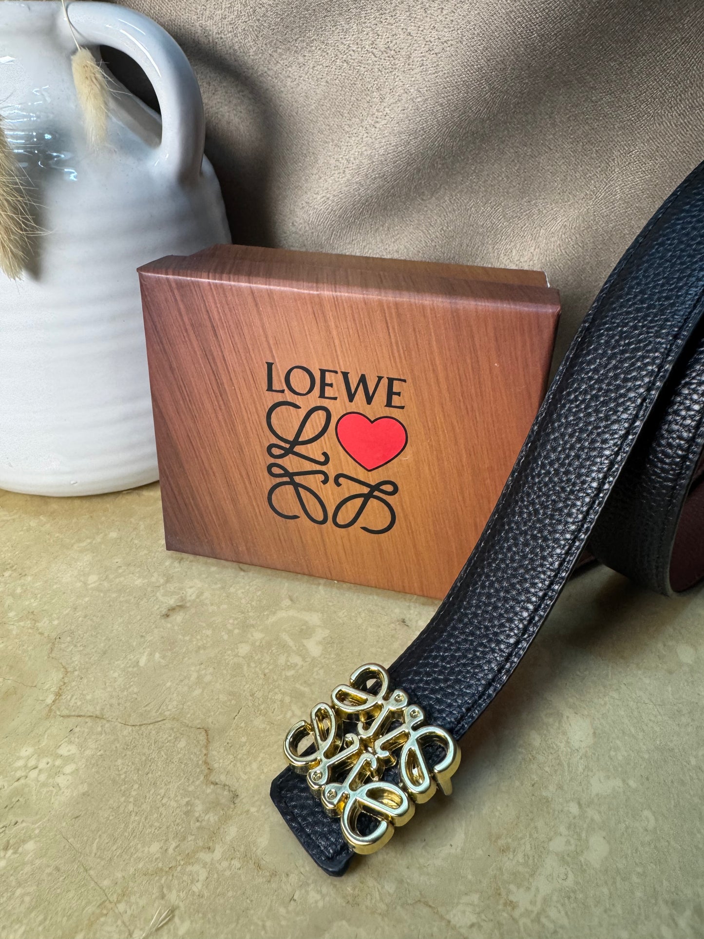 LOEWE Δερμάτινη ζώνη διπλής όψης￼